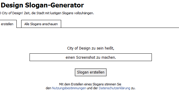 Input of a slogan Input of a slogan