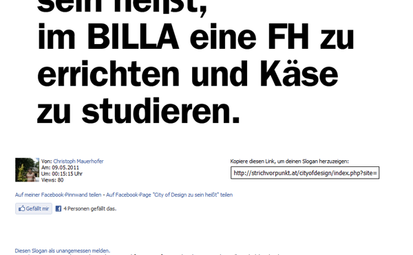 Slogans are linked to the Facebook account. Slogans are linked to the Facebook account.