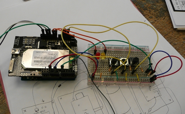 Circuit draft on a breadboard Circuit draft on a breadboard