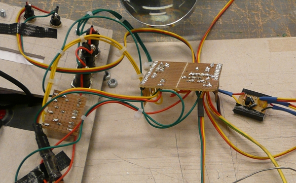 Soldered connections of the electronics parts Soldered connections of the electronics parts