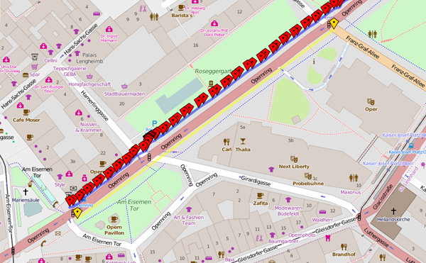 GPS log in an OpenStreetMap GPS log in an OpenStreetMap
