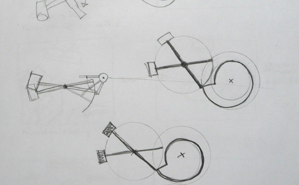Working sketches of the hammer mechanism