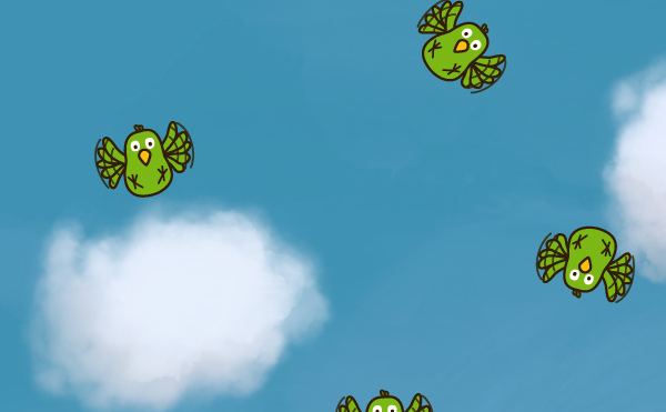 The birds are flapping helplessly. The birds are flapping helplessly.